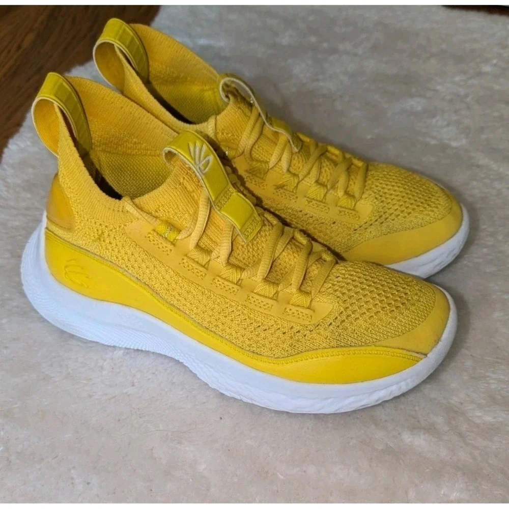 Under Armour Curry Flow 8 Yellow Basket‎ Shoes  Sz 6Y/8 Women  3023527-701